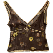 Brown Flower Tank Top - Ärmellose shirts - 