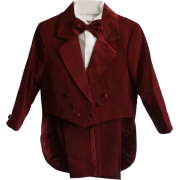 Burgundy & White Baby Boy & Boys Tuxedo Suit, Special occasion suit, Tailcoat, Pants, Shirt, Bowtie & Cummerbund - Suits - $31.90 
