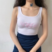 Butterfly embroidered camisole women's inner instagram top - Рубашки - короткие - $19.99  ~ 17.17€