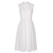 Button Up White Dress - Haljine - 