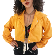 Button Lace Loose Loose Umbrella Jacket - Jakne in plašči - $25.99  ~ 22.32€