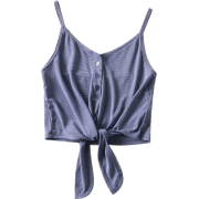 Button tie short camisole - Vests - $19.99 