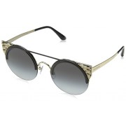 Bvlgari BV6088 20188G Black/Pale Gold BV6088 Round Sunglasses Lens Category 3 S - Eyewear - 