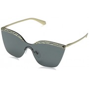 Bvlgari BV6093 278/87 Pale Gold/Black BV6093 Oval Sunglasses Lens Category 3 Si - Eyewear - 