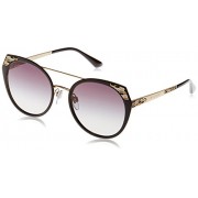 Bvlgari BV6095 20248G Black/Pale Gold BV6095 Round Sunglasses Lens Category 3 S - Eyewear - 