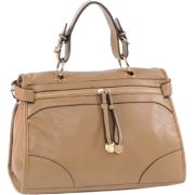 CAZ Timeless Sleek Dual Front Zippers Top Handle Satchel Office Tote Shopper Hobo Handbag Purse Shoulder Bag Khaki - Hand bag - $29.50 