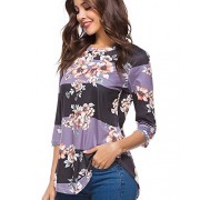 CEASIKERY Women's Blouse 3/4 Sleeve Floral Print T-Shirt Comfy Casual Tops for Women - Košulje - kratke - $29.99  ~ 190,51kn