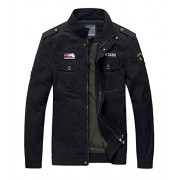 CHARTOU Men's Casual Military Zip-Up Lightweight Cotton Field Jackets Outwear - Outerwear - $38.99 