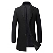 CHARTOU Men's Fashion Slim Fit Wool Long Trench Coat Business Top Coat Winter Jacket Outwear - Outerwear - $68.99  ~ 59.25€