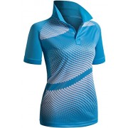 CLOVERY Women's Active Wear POLO Shirt Short Sleeve Dot Pattern - T-shirts - $19.99 