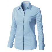 CLOVERY Women's Basic Long Sleeve Slim Fit Button Down Shirt - Srajce - dolge - $16.99  ~ 14.59€