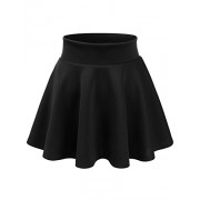 CLOVERY Womens Basic Versatile Stretchy Flared Skater Mini Skirt - Skirts - $8.99 