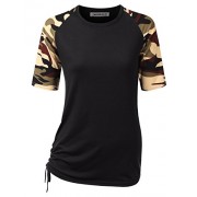 CLOVERY Women's Short Sleeve Top Raglan Floral Printed T-Shirt - Koszulki - krótkie - $8.99  ~ 7.72€