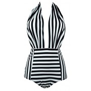 COCOSHIP Retro One Piece Backless Bather Swimsuit High Waisted Pin Up Swimwear(FBA) - Fato de banho - $27.99  ~ 24.04€