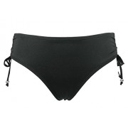 COCOSHIP Women's Black Solids Tone Bikini Bottom Side-Twist Hipster Swim Brief(FBA) - Swimsuit - $14.99 