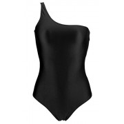 COCOSHIP Women's Solids One Piece Bather One Shoulder Swimsuit Slightly High Cut Swimwear(FBA) - Kopalke - $16.99  ~ 14.59€