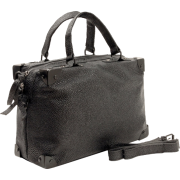 CYMA Exotic Black Harsh Textured Cube Shape Top Double Handle Shopper Tote Hobo Satchel Handbag Purse Shoulder Bag - Hand bag - $29.50 