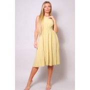 Canary Sleeveless Back Cutout Linen Midi Dress - Vestiti - $51.15  ~ 43.93€