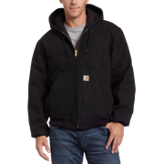 Carhartt Men's Duck Active Jac - Quilted Flannel Lined Black - Jacket - coats - $59.99 