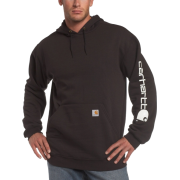 Carhartt Men's Midweight Hooded Logo-Sleeve Sweatshirt Black - Koszulki - długie - $42.99  ~ 36.92€