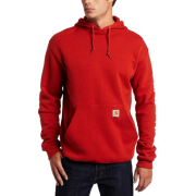 Carhartt Men's Midweight Hooded Logo-Sleeve Sweatshirt Red orange - Shirts - lang - $42.99  ~ 36.92€