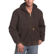 Carhartt Men's Sandstone Active Jacket - Quilted Flannel Lined - Quilted Flannel Lined Dark Brown - Jacket - coats - $69.00 