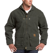 Carhartt Men's Sherpa Lined Sandstone Jackson Coat Moss - Jacket - coats - $116.95 