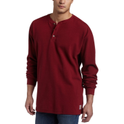 Carhartt Men's Textured Knit Henley Shirt Dark Red - Koszulki - długie - $26.99  ~ 23.18€