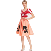 Cartoon Print Contrast Striped Dress - Personas - $40.00  ~ 34.36€