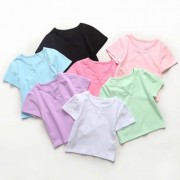Casual short-sleeved t-shirt seven-color small V-neck high waist top - Camicie (corte) - $22.99  ~ 19.75€