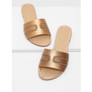 Chain Detail Flat Sandals - Sandals - $30.00 