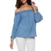 Chambray Off the Shoulder Top - Top - $15.97  ~ 13.72€