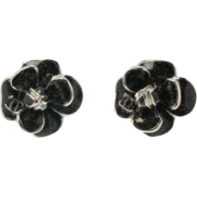 Chanel flower black earrings - イヤリング - 