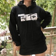 Charming electric eye print hooded loose - Košulje - kratke - $32.99  ~ 209,57kn