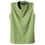 Chartou Men's Skin-Friendly Sleeveless Stretchable Sport Fitness Henley T Shirts Waistcoat - Shirts - $16.99 