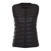 Chartou Women's Winter Ultralight Collarless Outdoor Puffer Down Short Vest Waistcoat - Outerwear - $27.99 