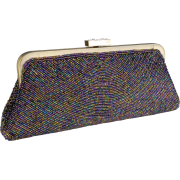 Chic Metallic Swirled Pattern Hand Beaded Rhinestones Closure Framed Evening Bag Clutch Purse Handbag with 2 Detachable Shoulder Chains Purple - Сумки c застежкой - $31.50  ~ 27.05€