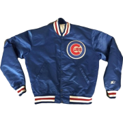 Chicago CUBS 90s mlb baseball blue satin - Jacket - coats - $133.23 
