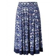 Chicwe Women's Plus Size Calf Length Flared Elastic Waist Skirt - Casual and Work Skirt - Skirts - $58.00 