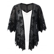 Chicwe Women's Plus Size Scalloped Lace Kimono Lace Cover up Top - Košulje - kratke - $48.00  ~ 304,92kn