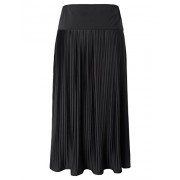 Chicwe Women's Plus Size Stretch A-Line Skirt - Knit High Waist Pleated Flare Skirt Calf Length - Skirts - $68.00 