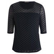 Chicwe Women's Plus Size Stretch Dot Mesh Jumper Blouse - Casual and Work Top - Košulje - kratke - $41.00  ~ 260,46kn