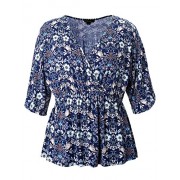 Chicwe Women's Plus Size Stretch Kimono Faux Wrap Top - Casual and Work Blouse - Košulje - kratke - $53.00  ~ 336,69kn