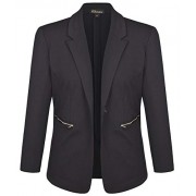 Chicwe Women's Plus Size Stretch Solid Work Blazer Suit Jacket with Metal Zipper - Košulje - kratke - $76.00  ~ 482,80kn