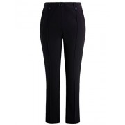 Chicwe Women's Plus Size Stretch Straight Leg Solid Pants with Double Tabs Waistband - Casual and Work Pants Trousers - Pants - $64.00 
