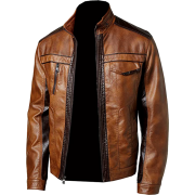 Chocolate Brown Mens Leather Jacket - Jacket - coats - $267.00 