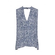 Choker Tops for Women V-Neck Sexy Summer Blouse Tanks Sleeveless Floral Shirt - 连衣裙 - $12.99  ~ ¥87.04