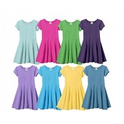 City Threads Girls' Cotton Short Sleeve Skater Party Twirly Dress - Dresses - $9.95 