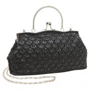 Classic Baguette Style Embroidered Beaded Evening Clutch Purse Fashion Bag - Hand bag - $27.99 