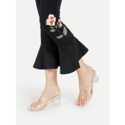 Clear Design Criss Cross Chunky Heeled Sandals - Sandálias - $27.00  ~ 23.19€